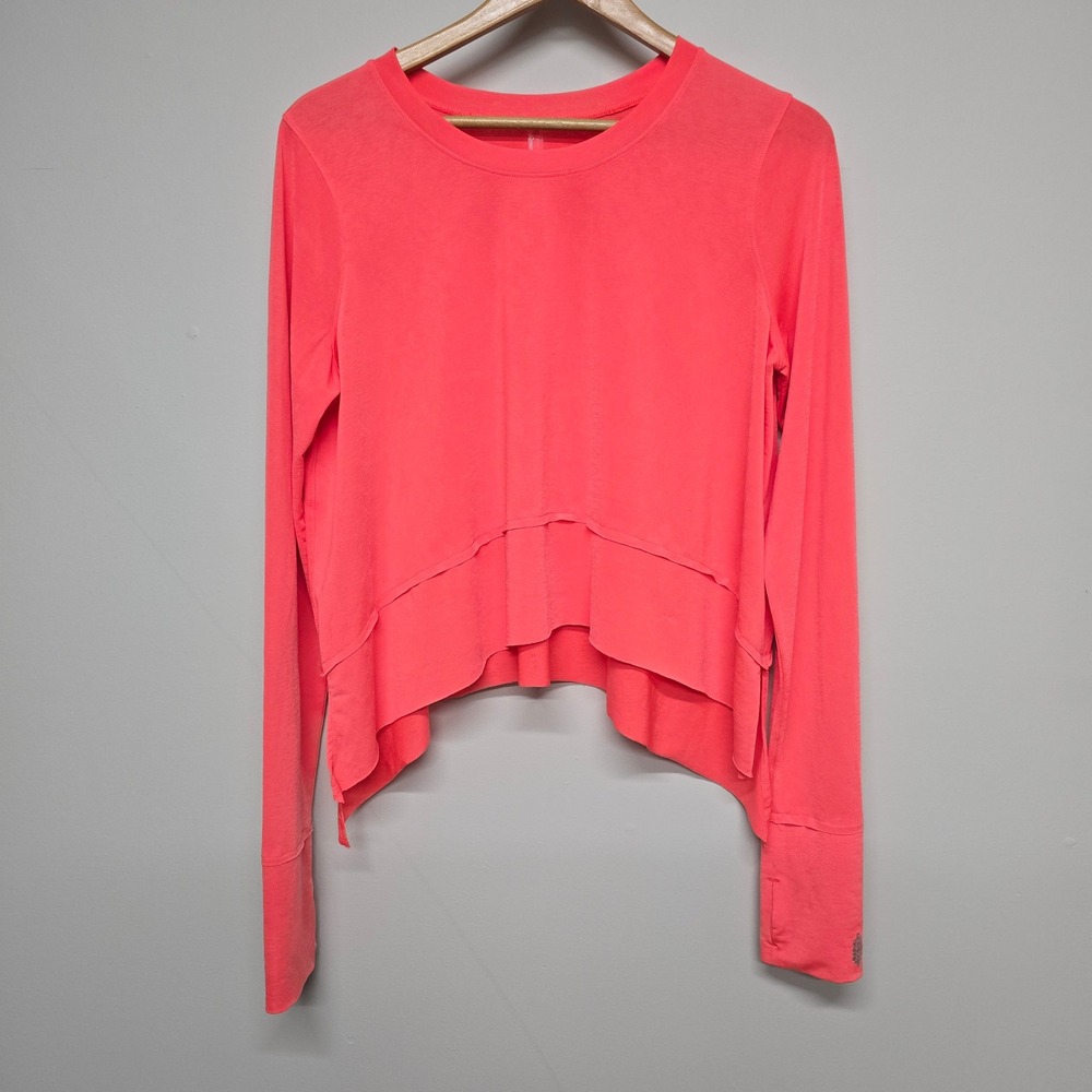FP Movement Free Tempo UV Protection Top Womens Large Pink Thumbhole Athleisure